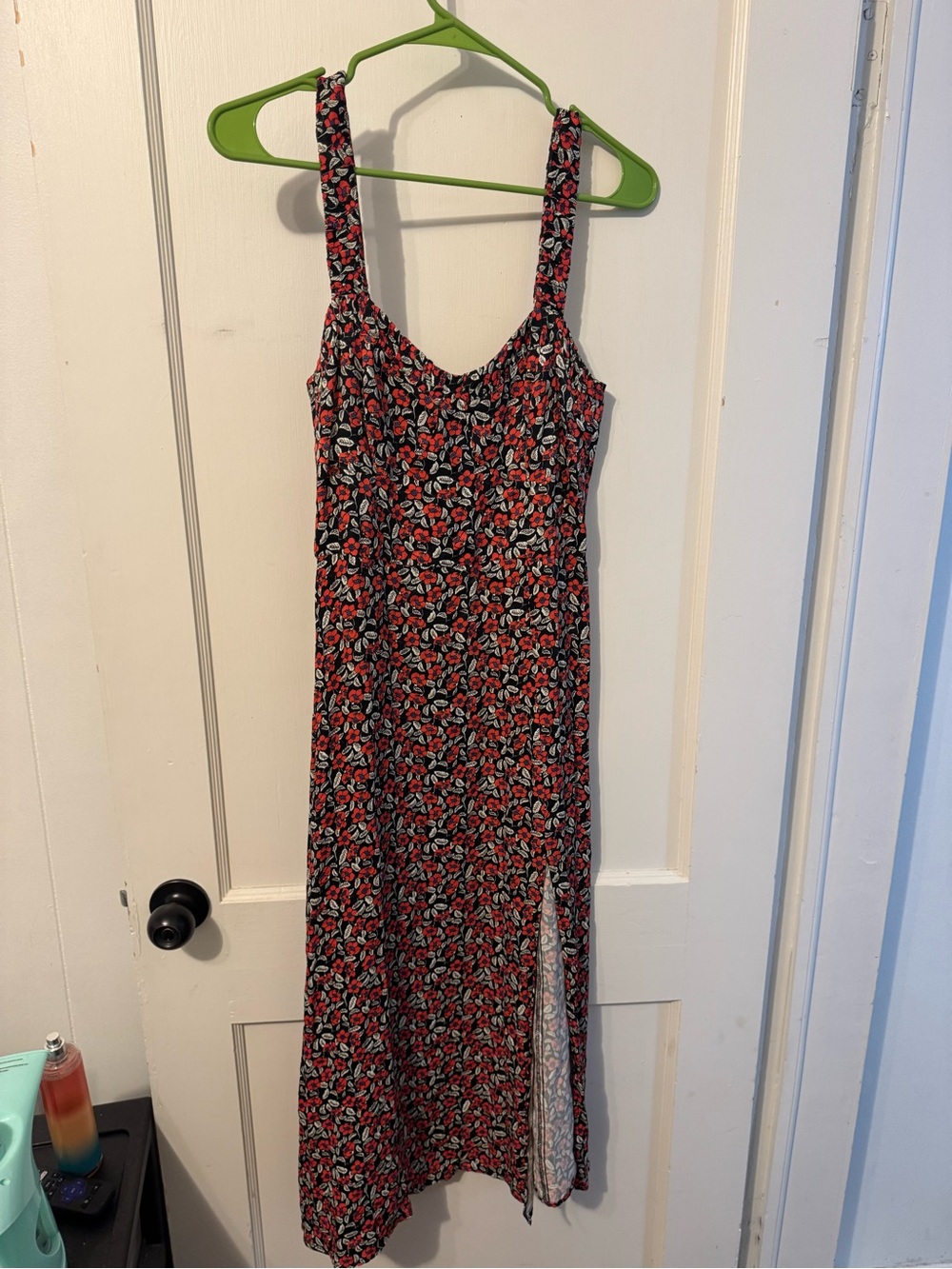 Zara Red and Black Floral Maxi Dress